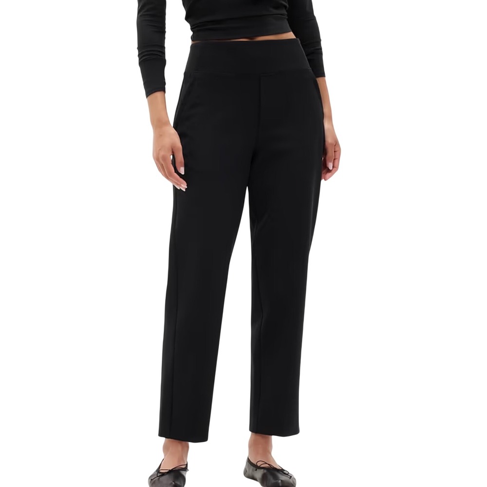 ATHLETA Endless High Rise Pull On Pants Size 16 Black Basic Comfort Office Work